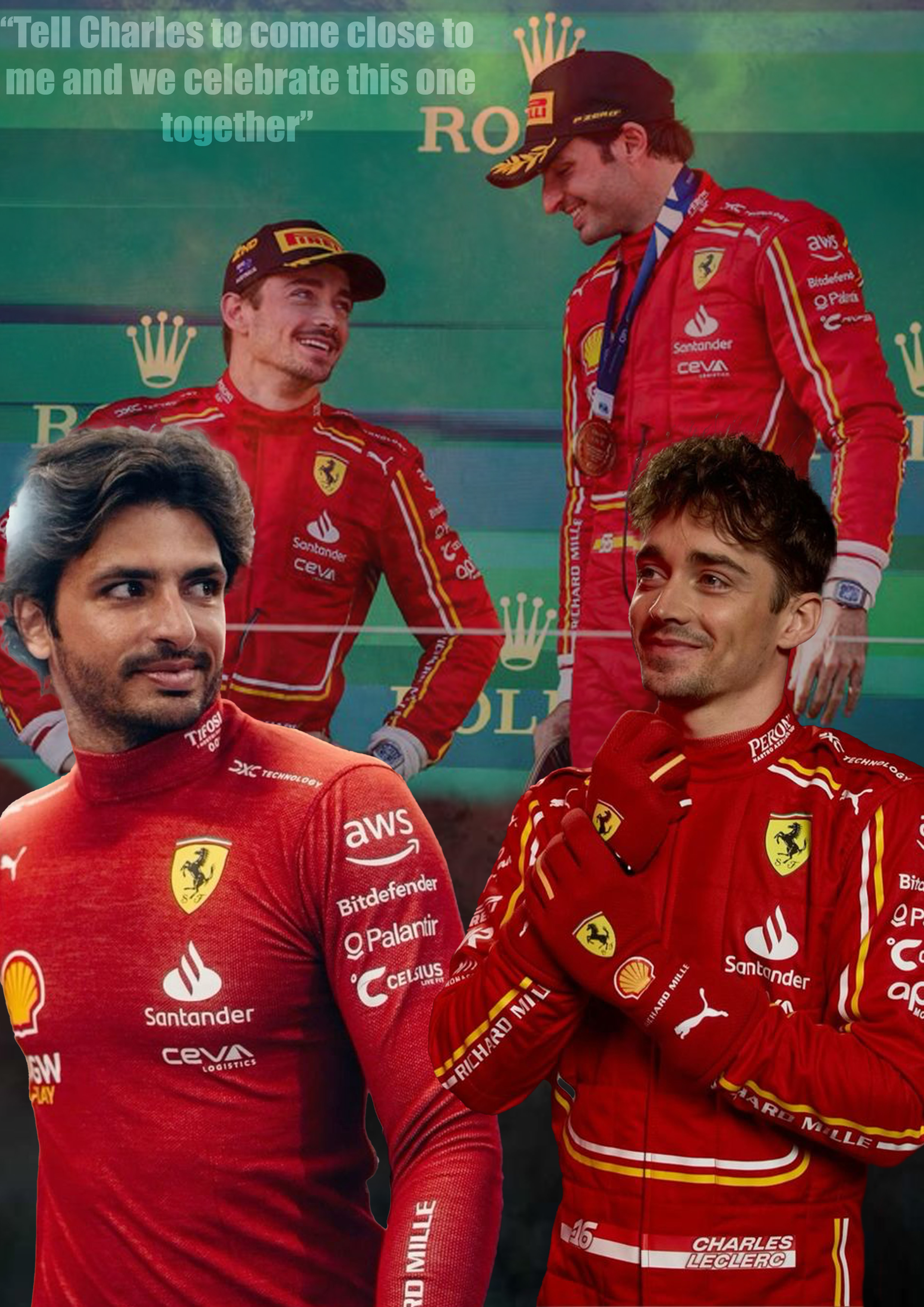 Carlos Sainz Jr and Charles Leclerc 